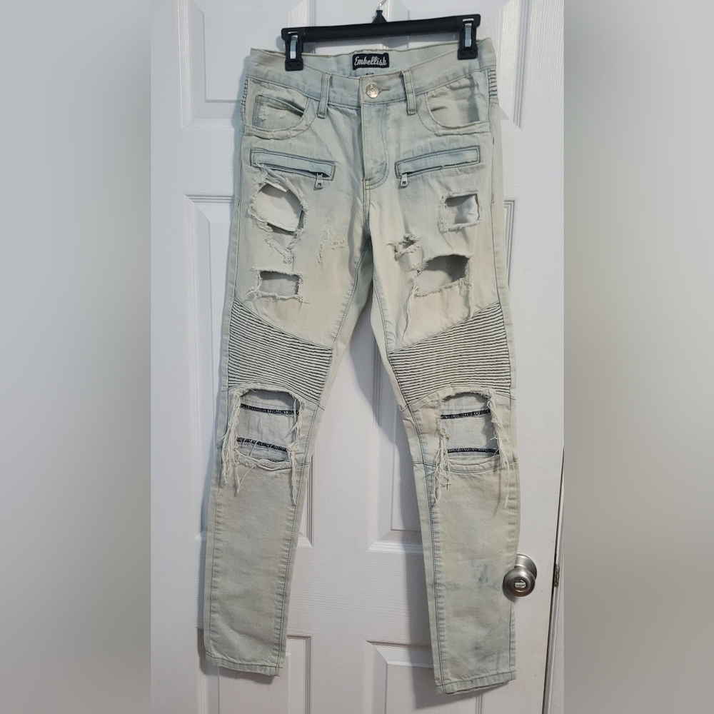Embellish Lero Biker Denim Jean Men Size 30